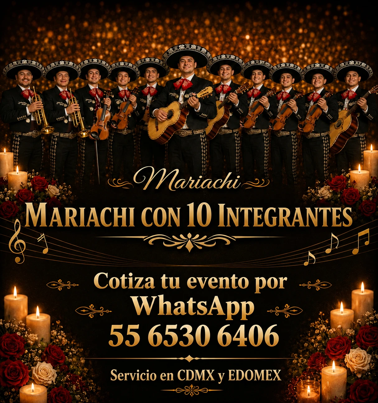 Paquete de mariachi de 10 integrantes