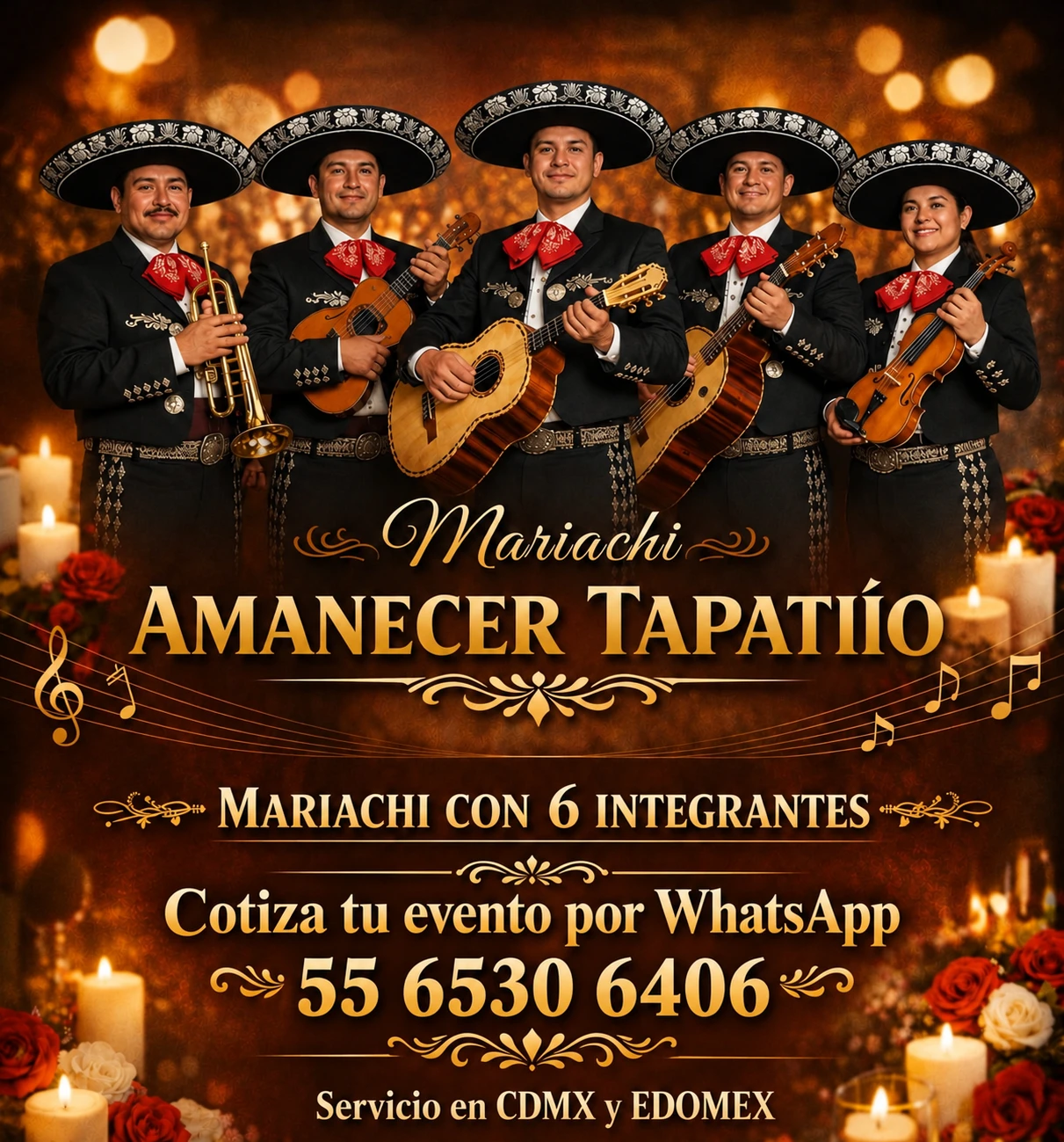 Paquete de mariachi de 6 integrantes